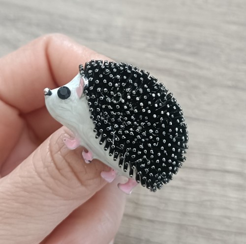 Igel brosche silberfarben aus - brosche,
