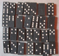 Alte Domino Steine aus Holz 28 Stück