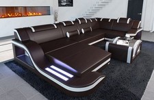 Leder Sofa Wohnlandschaft USB