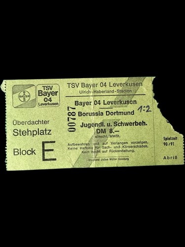 Ticket 1990 bayer - ticket, 1990/91
