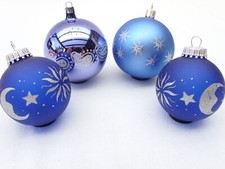 4 alte Glas Weihnachtskugeln