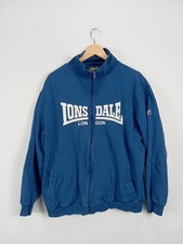 Lonsdale Herren Sweatjacke Blau XL Sportlich Logo-Print Reißverschluss