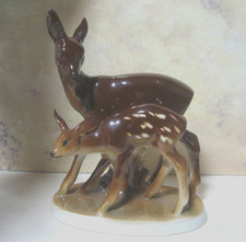 Porzellanfigur reh mit - porzellanfigur,