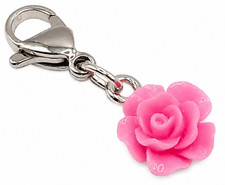 Rose rosa charm clip anhänger - rosa,