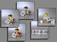 LEGO® Figuren Familie Opa Kind Junge Zeitung Steinschleuder (Z / 1-5)