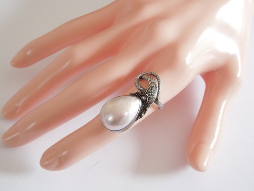 925 silber ring perle - perle, rosé