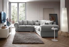 Graues L-Form Ecksofa 5-Sitzer - Luxus Schaumstoffkissen, ohne Montage