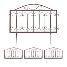 Beetzaun Beeteinfassung Zierzaun Gartenzaun Steckzaun antik Metall 4 Teile