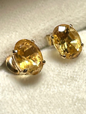 Wunderschöne 585 Gold 14 K Ohrstecker Citrin Ohrringe oval Juwelier gepfl.