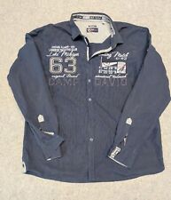 Camp David Herren Hemd Gr. XXL Regular Fit Blau Button Down Classic Streifen