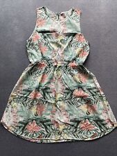 Armedangels Kleid grün weiß gelb lachs Gr. XL Lyocell Gummizug - kaum getragen