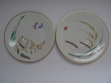 Heinrich Anmut Dekor Sommer  D 15,5 Weiss mit Goldrand 2 Stück