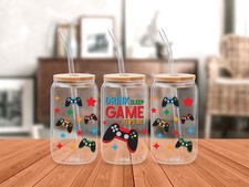 2x Gamecontroller 16oz-Wraps Dose Glas Getränke Becher Libby Tasse UV-DTF Aufkleber