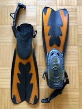 ? ROUGH WATERS SPEED TECH orange Flossen SPRING STRAPS Geräteflossen M/L 41-44