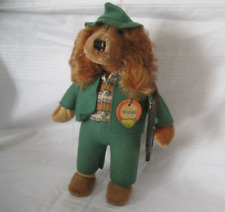 Echt Vintage Steiff Waldili komplett KFS 7770/26 Hund als Jäger Dackel stehend