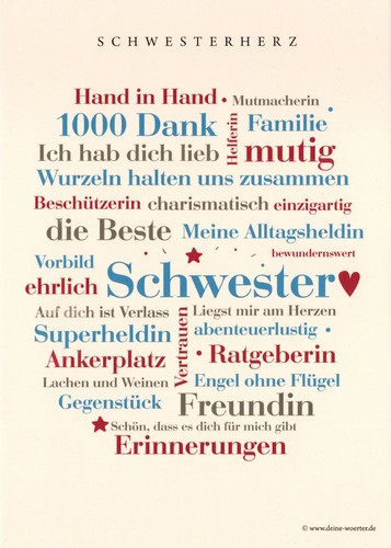 Postkarte deine wörter - deine,