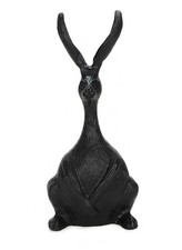 Sitzender Osterhase großer Hase schwarz mit langen Ohren Höhe 36cm Osterdeko