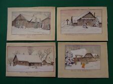 Schönes Lot vier handgemalte Feldpostkarten Erster Weltkrieg - b11250