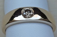 0.25 Ct. Champagner ♦️ Brillant Ring 375 9kt Gold Ring Solitär Diamant ♦️♦️ 8938