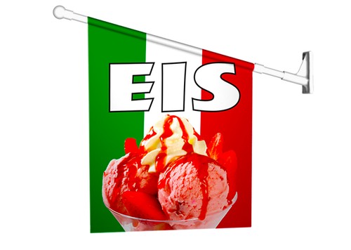 Werbefahne ital eis - werbefahne, ital.-eis