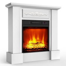 Elektrokamin Kamin 2000W LED-Flammeneffekt mit Fernbedienung Timer & Holzrahmen