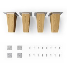 4x sossai® Eckige Holzfüße