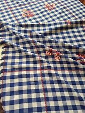 1 Wunderschöne Tischdecke BW Leinen Optik Ausführung Blau Karo 150×92cm Neuw.