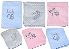 Hundedecke Katzendecke Decke mit Namen bestickt Minky  Plüsch Welpendecke