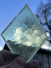 20 Antik Glas Scheiben grün Kathedralglas Ornament Bleiglasfenster Rhombus 1900