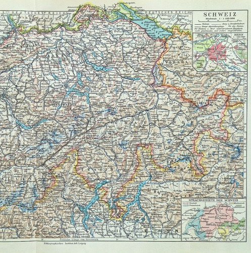 Alte lithographie schweiz - alte,
