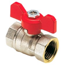Kugelhahn mit Flügelgriff rot IG Absperrhahn Absperrventil Messing Kugelventil
