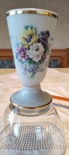 Limoges Becher / Vase mit Blumenmuster