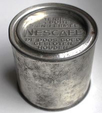alt klein Blechdose Nescafé Nestlé Silber Deckel geprägt ohne Etikett
