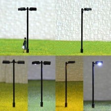 LED Straßenlampen H0 TT Bahnsteigleuchten 5,5cm 12-19V Bahnsteig Lampen 10 Stück