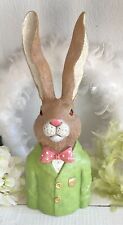 Großer Osterhase Hase  Büste Hasenbüste Hasenkopf Hasenpapa, H: 40 cm, Grün Gold