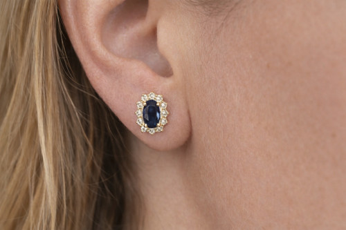 Brillant saphir ohrstecker - saphir,