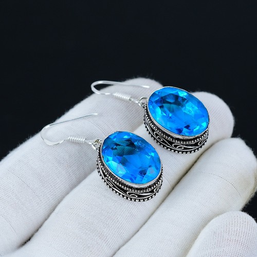Blauer topas ohrhänger 925 - blauer,