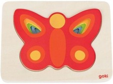 goki Steckpuzzle Schmetterling Holz Lagenpuzzle Motorik Kleinkind Farben Lernen
