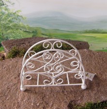 Serviettenhalter weiß Metall nostalgisch Landhaus Serviettenständer Briefständer