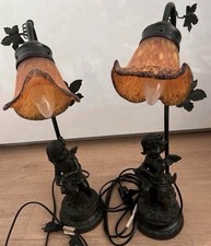 Edles Set aus 2 Vintage Tischlampen Mit Putto/Engelsfigur.