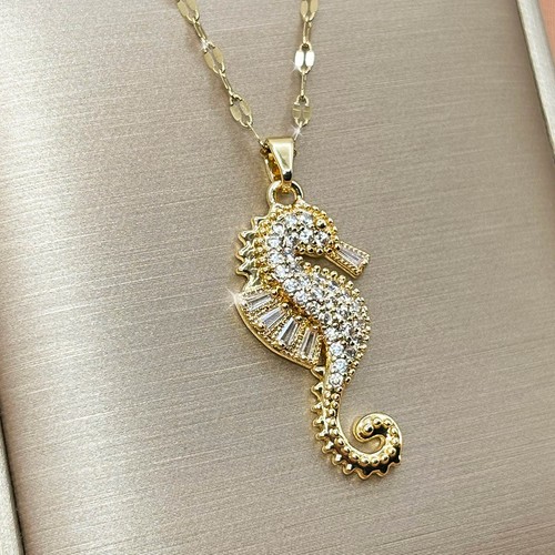 Seepferdchen kette gold - seepferdchen,
