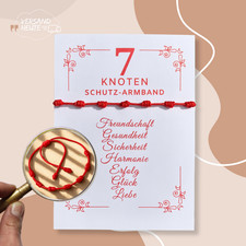 Rotes Schutzarmband 7 Knoten