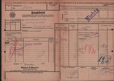 Frachtbrief 1927, Nietert & Knorre Tonplatten von POTSDAM nach WITTENBERGE