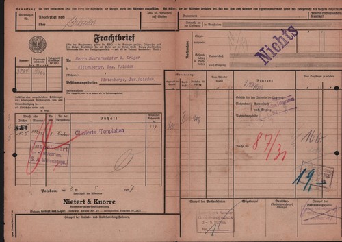 Frachtbrief 1927 nietert - nietert, &