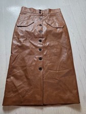 Langer Rock Kunstleder H&M