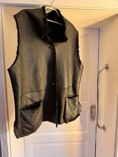 Lederweste damen schwarz Sylvie Schimmel 42 mit Shearling Fell