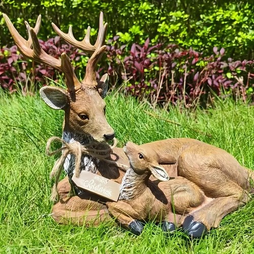 Gartenfigur hirsch mit - hirsch,