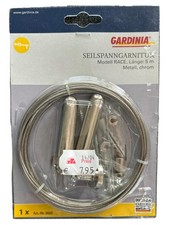 Gardinia Seilspanngarnitur Modell RACE Gardinenstange 5m Silber Metall