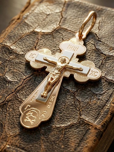585 rotgold kreuz russisch - 585,
