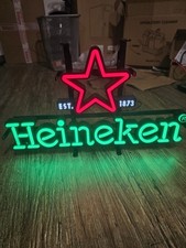 Heineken LED Werbeschild Werbetafel Leuchtreklame Leuchtschild Maße ca. 44 x 26